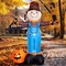 8FT Fall Inflatables Scarecrow with Pumpkin and Built-in LEDs
